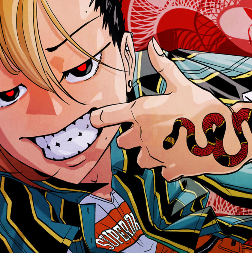 Halfbody with abstract background