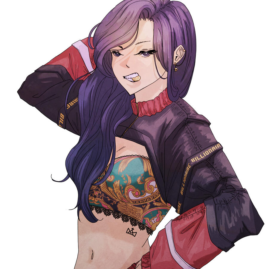 Halfbody with simple background